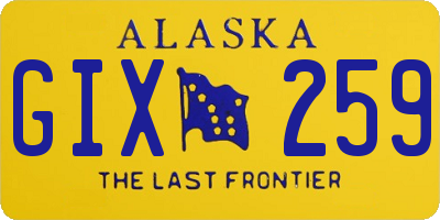 AK license plate GIX259