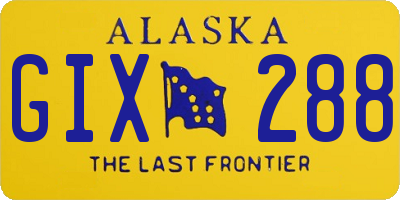 AK license plate GIX288