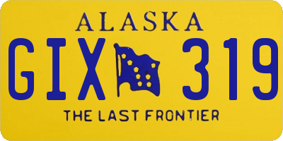 AK license plate GIX319