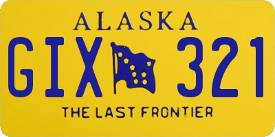 AK license plate GIX321