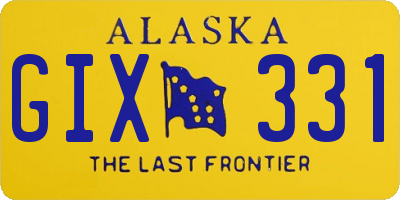 AK license plate GIX331