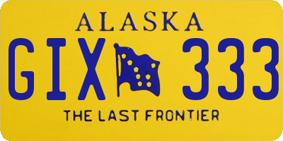AK license plate GIX333