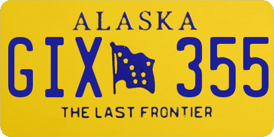 AK license plate GIX355