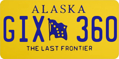 AK license plate GIX360