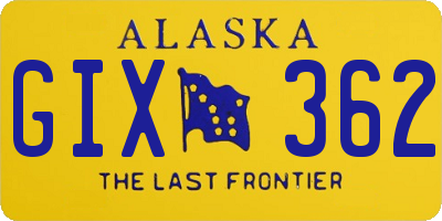 AK license plate GIX362