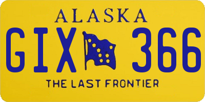 AK license plate GIX366