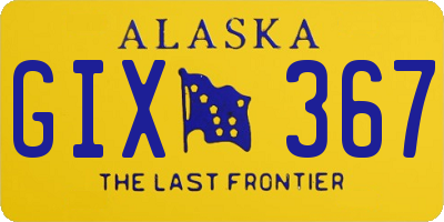 AK license plate GIX367