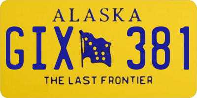 AK license plate GIX381