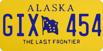 AK license plate GIX454