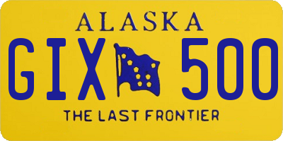 AK license plate GIX500