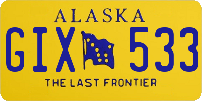 AK license plate GIX533