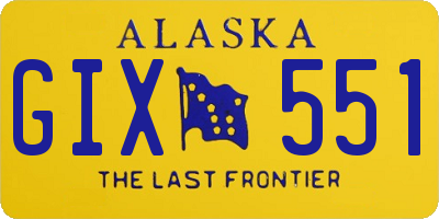AK license plate GIX551