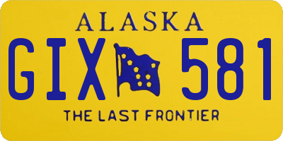 AK license plate GIX581