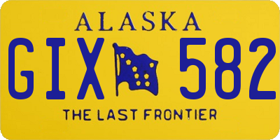 AK license plate GIX582