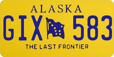 AK license plate GIX583