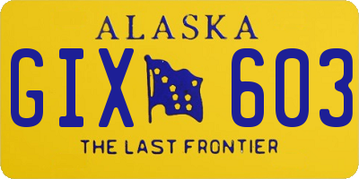 AK license plate GIX603