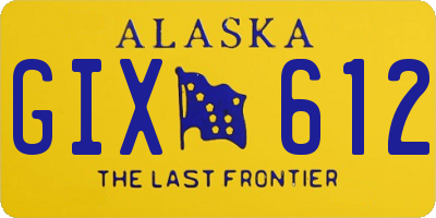 AK license plate GIX612