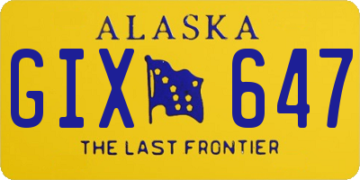 AK license plate GIX647