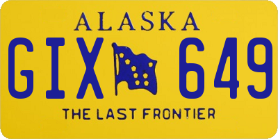 AK license plate GIX649