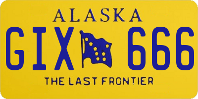 AK license plate GIX666