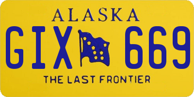 AK license plate GIX669