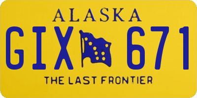 AK license plate GIX671