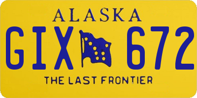 AK license plate GIX672