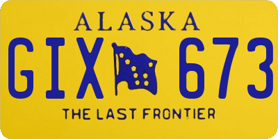 AK license plate GIX673