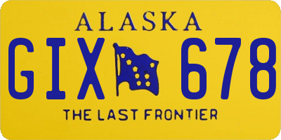 AK license plate GIX678