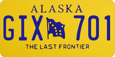AK license plate GIX701