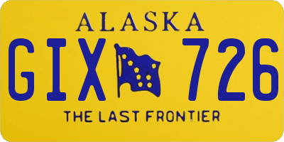 AK license plate GIX726