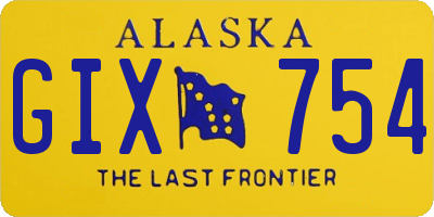 AK license plate GIX754