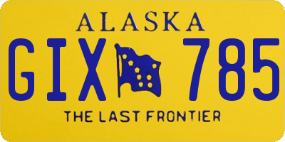 AK license plate GIX785