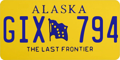 AK license plate GIX794