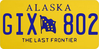 AK license plate GIX802