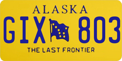 AK license plate GIX803