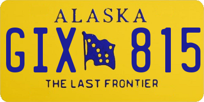 AK license plate GIX815