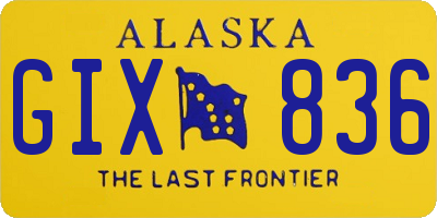 AK license plate GIX836