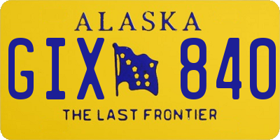 AK license plate GIX840