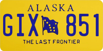 AK license plate GIX851