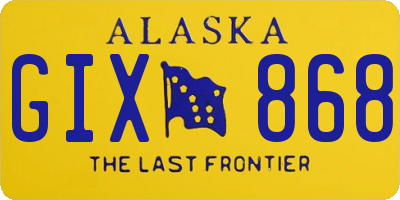 AK license plate GIX868