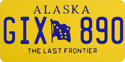AK license plate GIX890