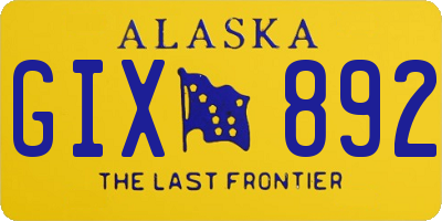 AK license plate GIX892