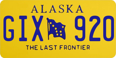 AK license plate GIX920
