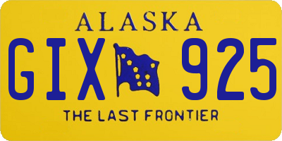 AK license plate GIX925