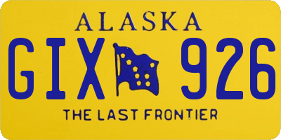 AK license plate GIX926