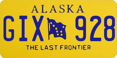 AK license plate GIX928