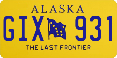 AK license plate GIX931