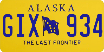 AK license plate GIX934