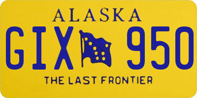 AK license plate GIX950